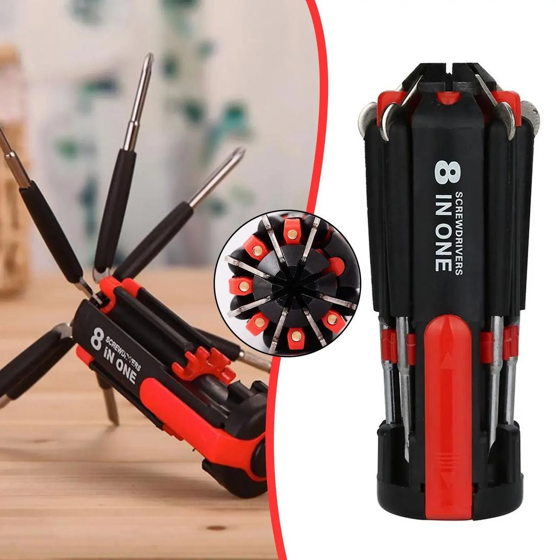 8 In 1 Multifunctional DIY Screwdriver With Led Flash Light